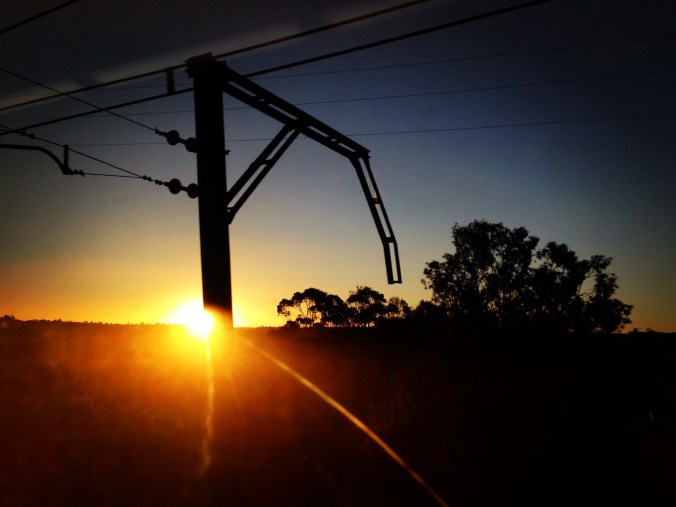 Sunset from train